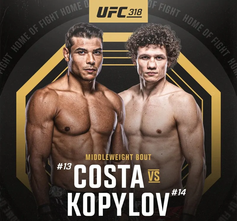 UFC 317 теряет бой Пауло Косты — поединок с Романом Копыловым перенесён на UFC 318