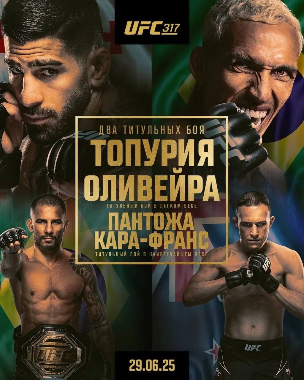 UFC 317: Полный кард участников