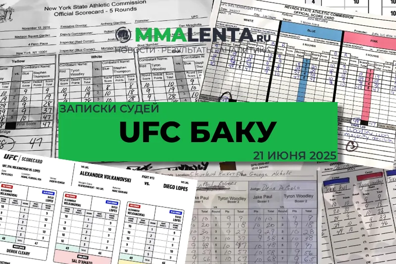 UFC Баку: Официальные записки судей
