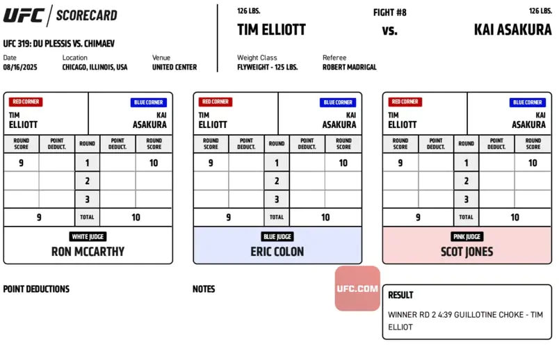 Записки судей UFC 319