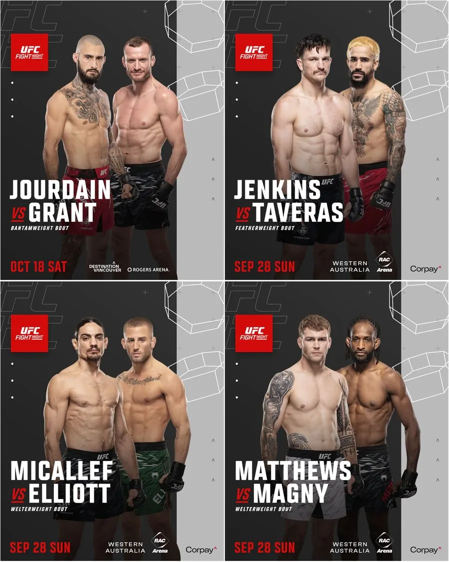 Турнирам UFC в Перте и Ванкувере добавили пять новых боёв